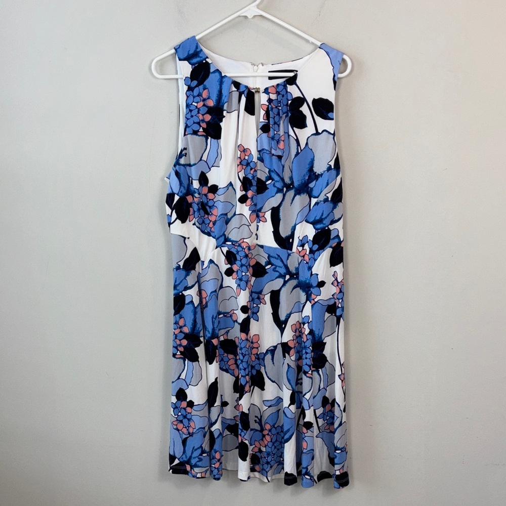 Ivanka Trump Floral Sleeveless Dress - Blue and White women size XL